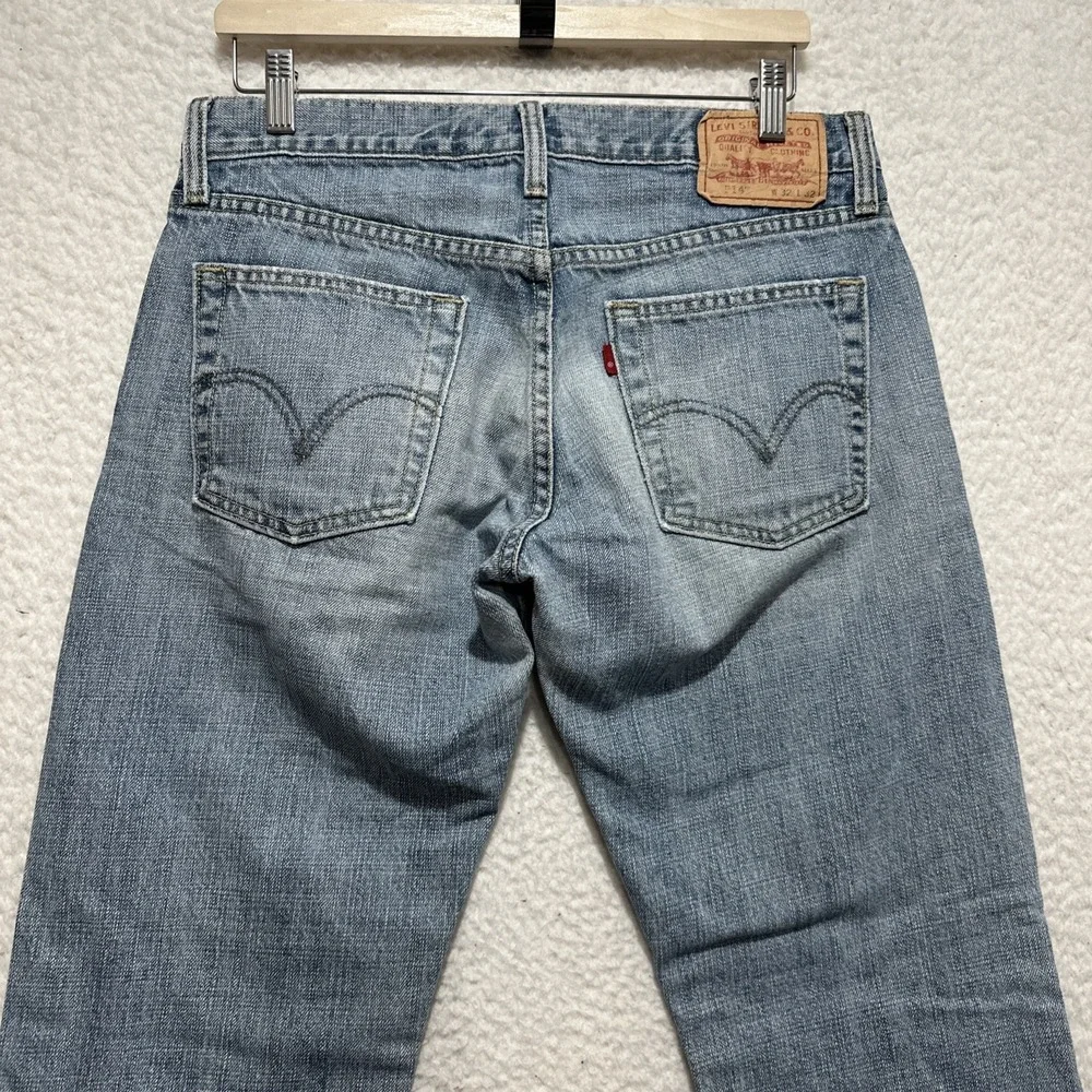Levis 514 Jeans Men's‎ Size 32 Blue Slim Straight Light Wash Distressed Denim